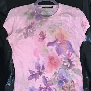 Pink ‘watercolor’ like printed T-shirt